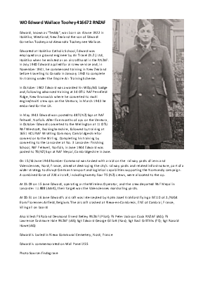 A preview of a PDF biography for Toohey, Edward Wallace